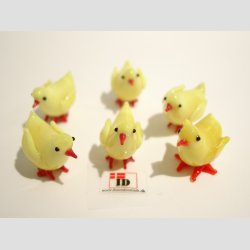 Pske Kylling - Gule Mini Kyllinger i Glas - 3cm