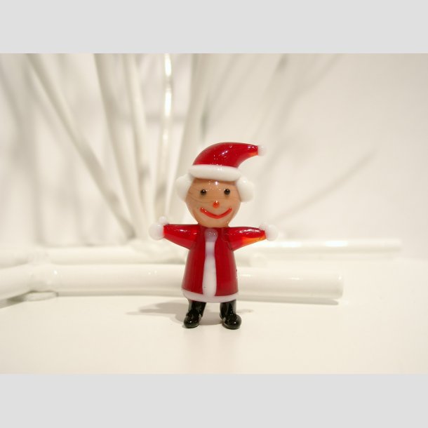 Julepynt - Nissefar og Nissemor I Glas - Mini 4cm Nissemor