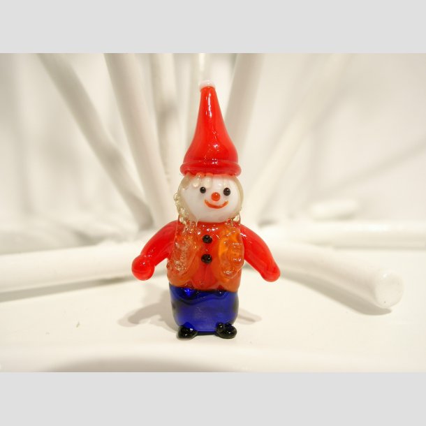 Julepynt Glasfigur - Nissedreng og Nissepige I Glas - Mini 4-5cm Nissepige