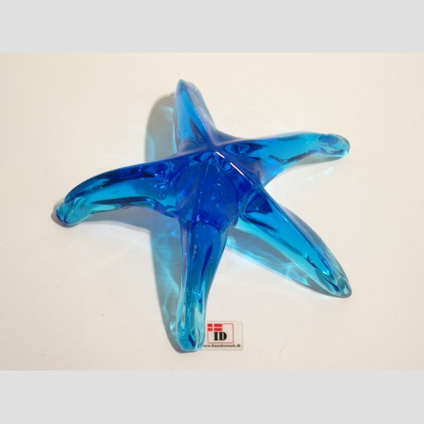 Glaskunst - Maritim Glas Sstjerne - Lysebl 14cm