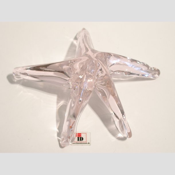 Glaskunst Maritim Figur - Glas Sstjerne - Lyserd 14cm