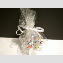 Glaskunst - Nipsenle - Glas Nipsenle M/Sommerfugle - 10 Asst. - Med Hvid Silkepude - 1 St