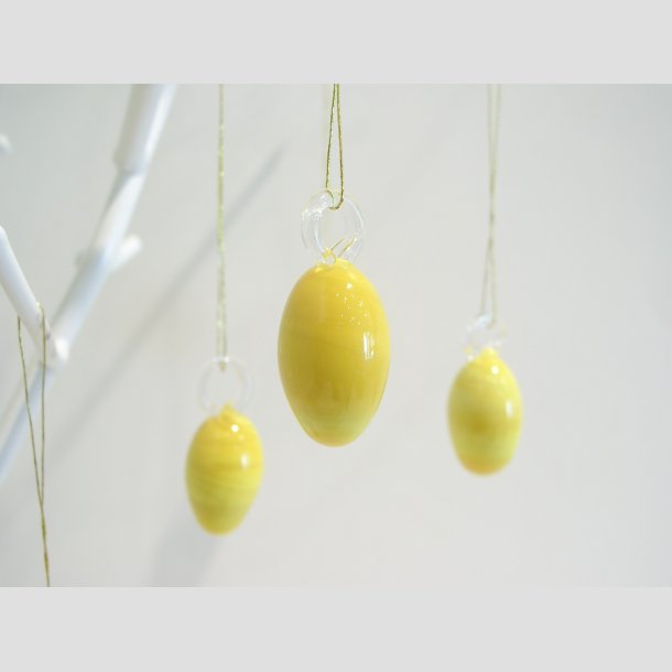 Hngende Glaspynt - Gule Glas g - 3cm Gul