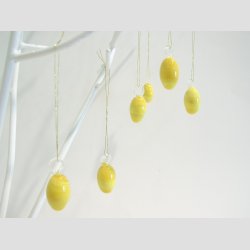 Hngende Glaspynt - Gule Glas g - 3cm