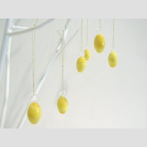 Hngende Glaspynt - Gule Glas g - 3cm