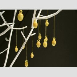 Pskeg - Hndlavet Hngende Gule Glas g - Mini 2-3cm