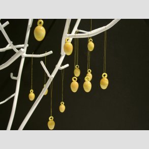 Pskeg - Hndlavet Hngende Gule Glas g - Mini 2-3cm