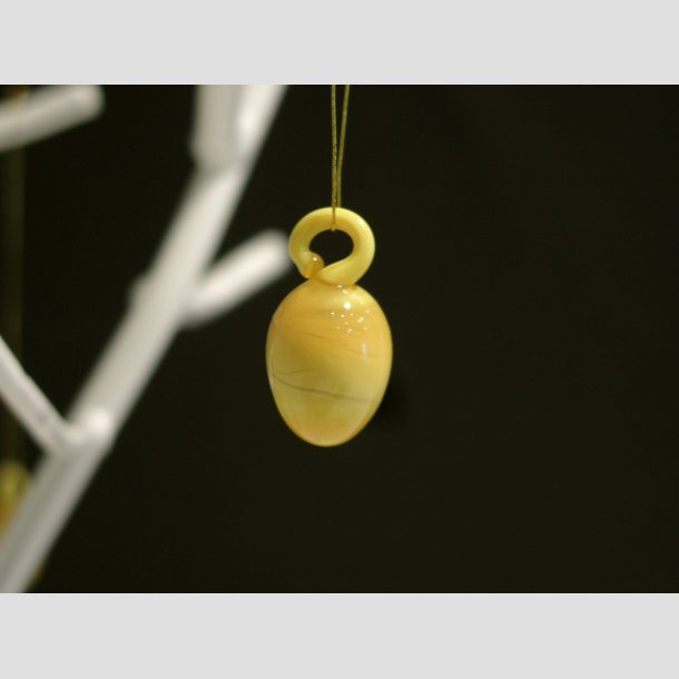 Pskeg - Hndlavet Hngende Gule Glas g - Mini 2-3cm ID Deko1