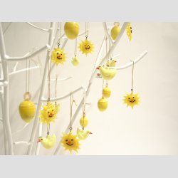 Glaskunst - Gult Forr - Hngende Gule Glas Figurer - 3-4cm