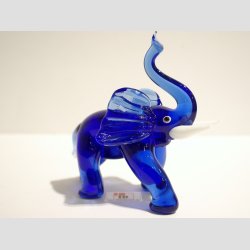 Dyrefigur - Elefant - Glas Elefant Figur - Stor Bl - 8-9cm