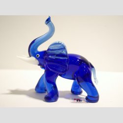 Dyrefigur - Elefant - Glas Elefant Figur - Stor Bl - 8-9cm