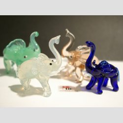 Glasdyr - Glas Elefanter - 4 Asst. - Mini 4-5cm