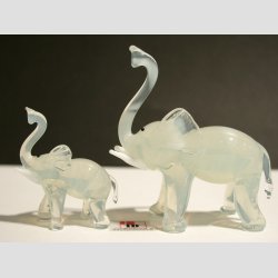 Elefanter - JadeHvide - 4,0cm og 7,5cm