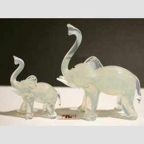 Elefanter - JadeHvide - 4,0cm og 7,5cm