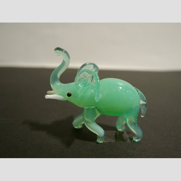 Glasdyr - Glas Elefanter - 4 Asst. - Mini 4-5cm Jadegr&oslash;n