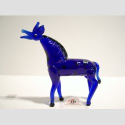 Glasfigurer - Glas Giraf - Koboltbl - 7-8cm