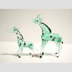 Glasdyr - Glas Giraf - Grn - 6-8cm