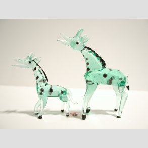 Glasdyr - Glas Giraf - Grn - 6-8cm