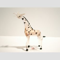 Zoodyr Figur - Glas Giraf - Rdbrun - 7-8cm