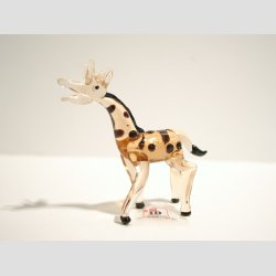 Zoodyr Figur - Glas Giraf - Rdbrun - 7-8cm