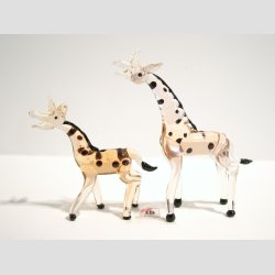 Zoodyr Figur - Glas Giraf - Rdbrun - 7-8cm