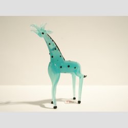 Dyrefigur - Glas Giraf - Jadebl - 8cm