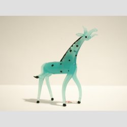 Dyrefigur - Glas Giraf - Jadebl - 8cm