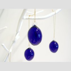 Hngende Glaspynt - Klar/Bl Glas g - 3cm