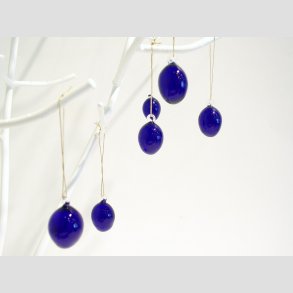 Hngende Glaspynt - Klar/Bl Glas g - 3cm