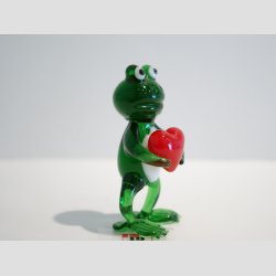 Glasfigur - Glas Fr - Stende Med Rd Hjerte - 6cm