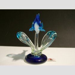 Tunfisk P Base - Med Tang - Klar/Bl Glas - 9cm