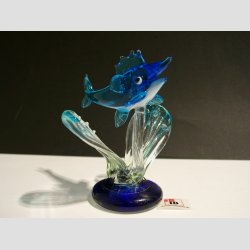 Tunfisk P Base - Med Tang - Klar/Bl Glas - 9cm