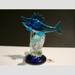 Tunfisk P Base - Med Tang - Klar/Bl Glas - 9cm