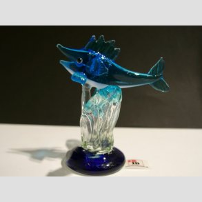 Tunfisk P Base - Med Tang - Klar/Bl Glas - 9cm