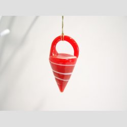 Julepynt - Hngende Glas Krmmerhus - 4cm