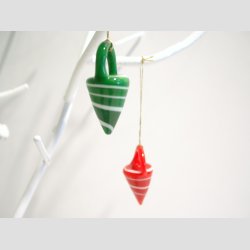 Julepynt - Hngende Glas Krmmerhus - 4cm