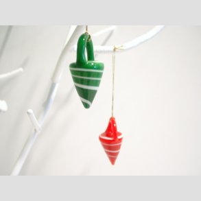 Julepynt - Hngende Glas Krmmerhus - 4cm