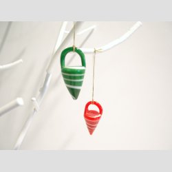 Julepynt - Hngende Glas Krmmerhus - 4cm