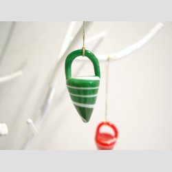 Julepynt - Hngende Glas Krmmerhus - 4cm