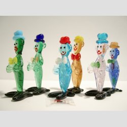 Glaspynt - Glas Klovn - Flad Med Hat - 7cm