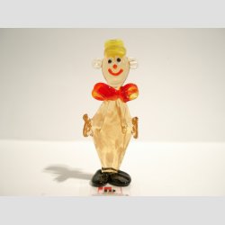 Glaspynt - Glas Klovn - Flad Med Hat - 7cm