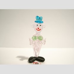 Glaspynt - Glas Klovn - Flad Med Hat - 7cm