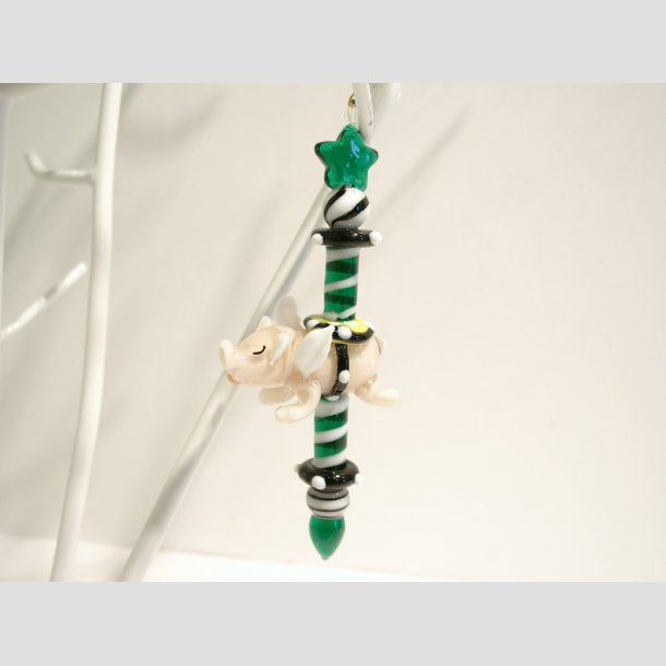 Glaskunst - Hndlavet Hngende Glaspynt - 12cm ID Deko1