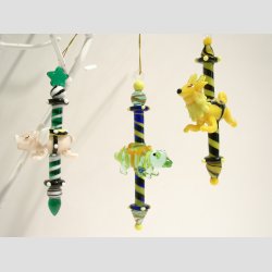 Glaskunst - Hndlavet Hngende Glaspynt - 12cm