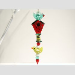 Glaskunst - Hndlavet Hngende Glaspynt - 12cm