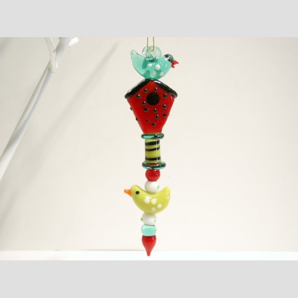 Glaskunst - Hndlavet Hngende Glaspynt - 12cm ID Deko2