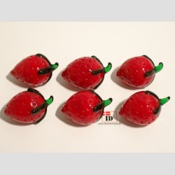 Rd Glas Mini Jordbr - 3cm