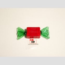 Glas Bolsjer - Rd/Grn Glas Julebolsjer Karamel - 5cm