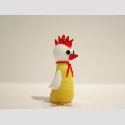 Glas Kylling - Gul/Hvid - Pige &amp; Mor - 5-7cm