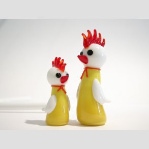 Glas Kylling - Gul/Hvid - Pige & Mor - 5-7cm